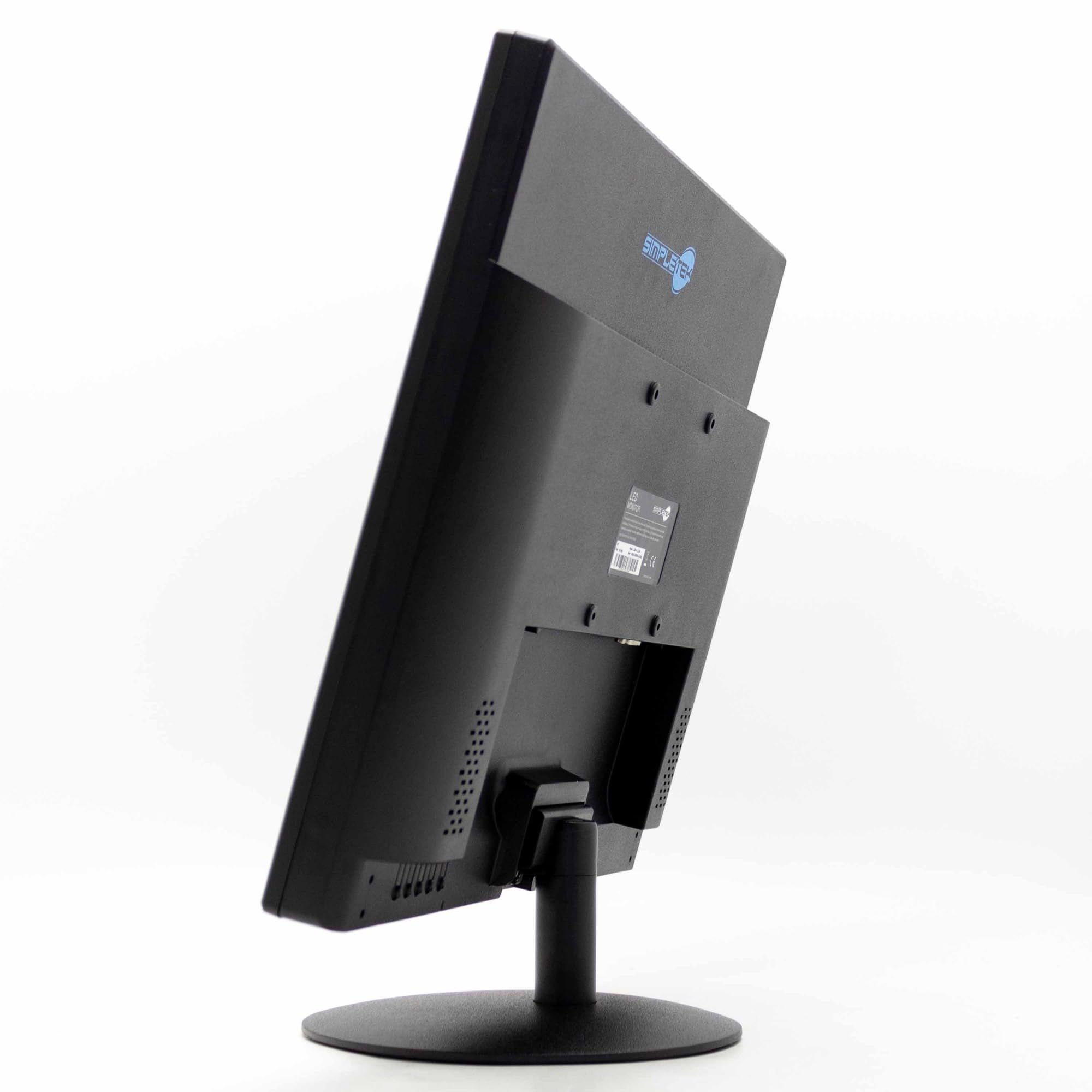SIMPLETEK - Monitor 19 Pollici | Risoluzione HD Formato 4:3 Schermo HDMI VGA Speaker integrati, ideale per Casse DVR Sistemi di Sicurezza