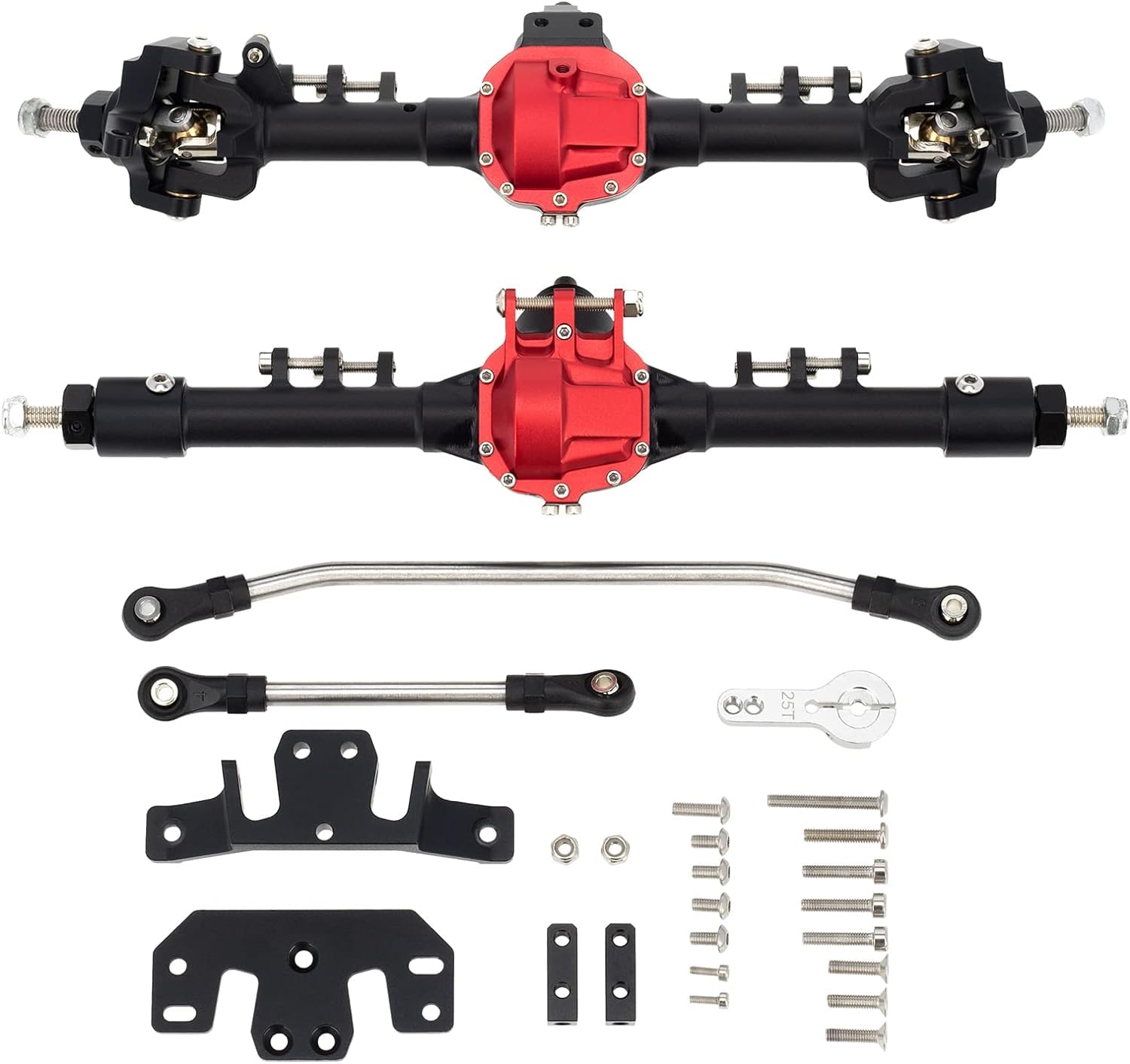 DKKY SCX10 Axles Kit for Redcat Ascent Axial SCX10 & SCX10 II 90046 90047 D90 D110 1/10 RC Crawler Upgrades Parts(Black)