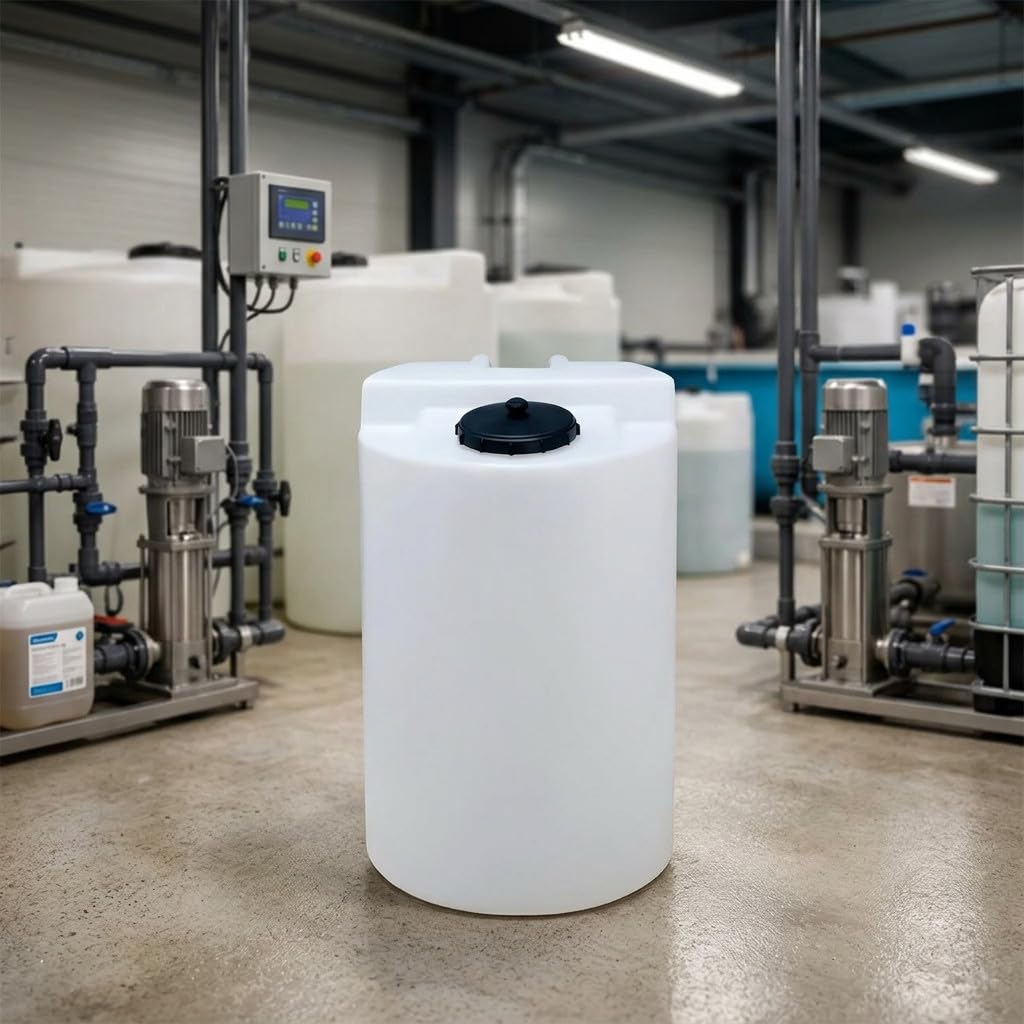Suinga Deposito de Polietileno Cilindrico para Dosificacion 100 L | Diametro 480 mm y Altura 658 mm | Alta Resistencia para Almacenamiento Seguro de Liquidos | Diseño Duradero