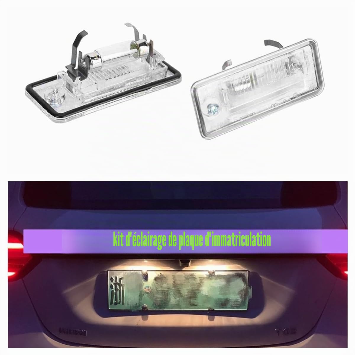 KIMISS Lampe de Plaque D'immatriculation, Paire de Feux de Plaque D'immatriculation 8E0807430A 8E0807430B pour C6 D3 RS4
