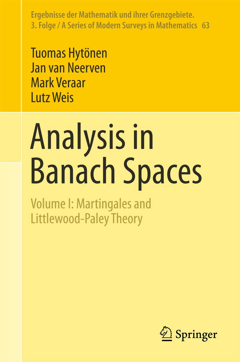 Analysis in Banach Spaces: Martingales and Littlewood-paley Theory (1)