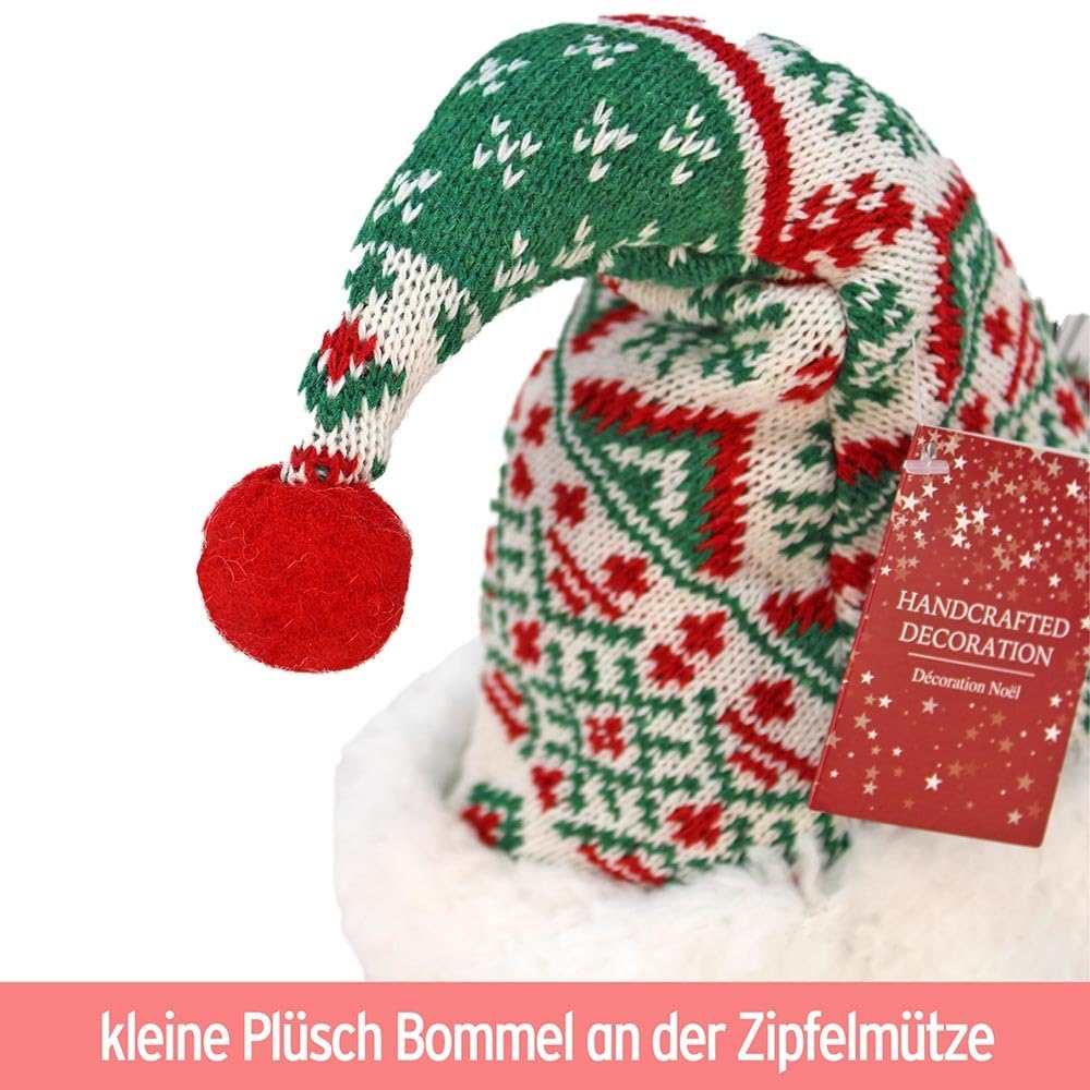 BEMIRO Figurine décorative bonhomme de neige grimpant sur une échelle – env. 76 cm
