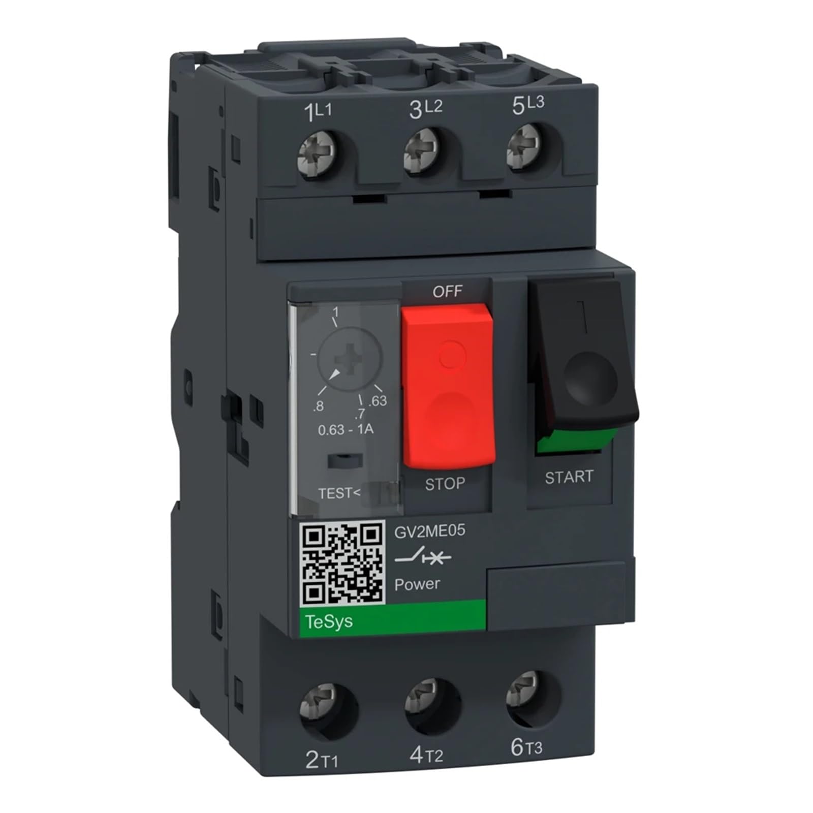 1PCS Black GV2ME05 3P 0.63-1A Thermal Magnetic Screw Clamp Terminals Motor Circuit Breaker