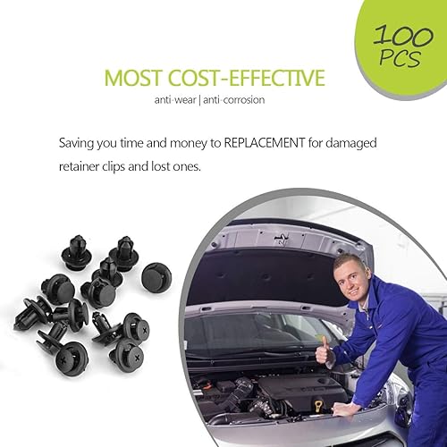 Miniatura 3 de 0.276 in, 0.315 in, 0.394 in, compatible con clips de retención de empuje Subaru  Más fuerte que el original OEM, 120 clips de remache de sujeción
