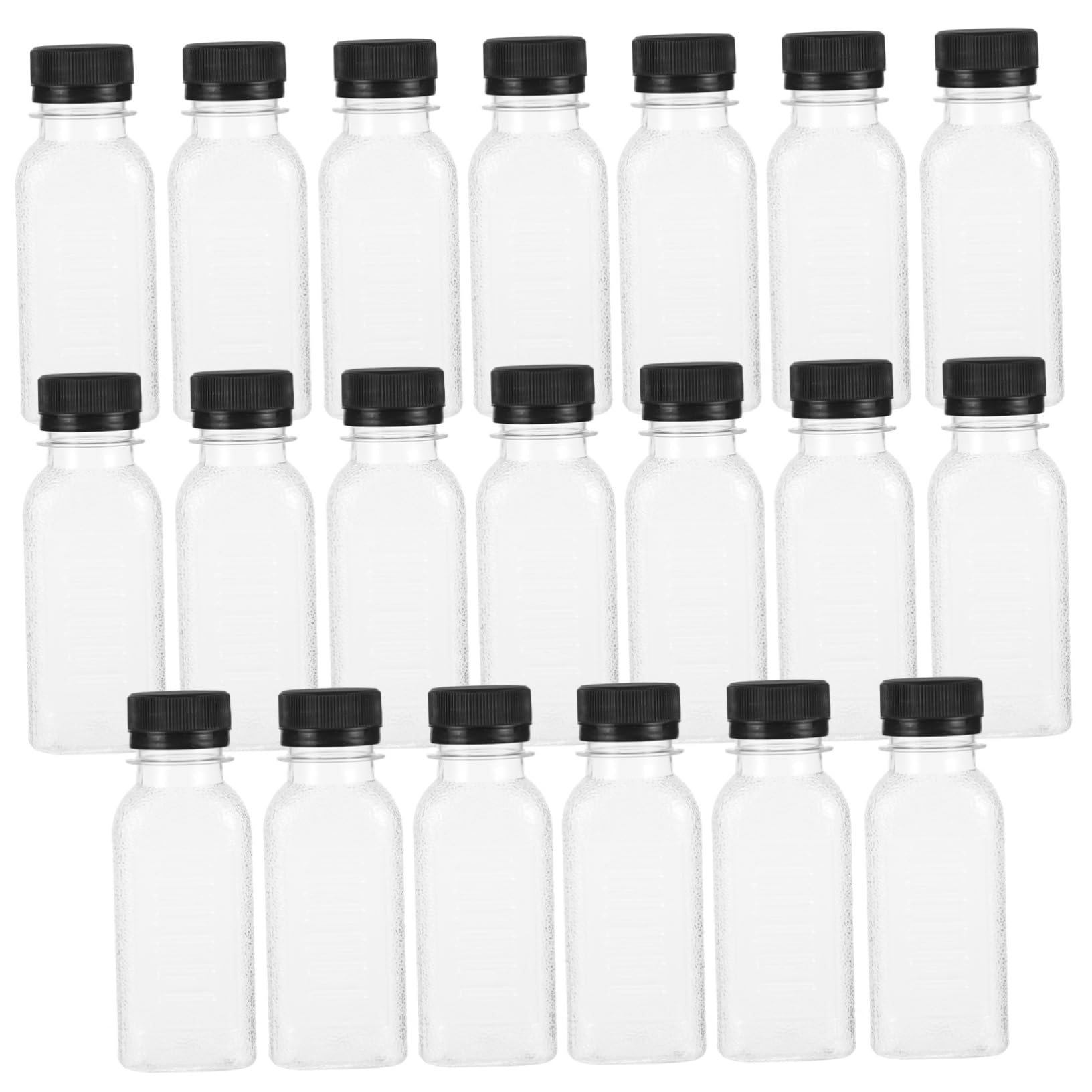 Gatuida Wear-resistant Plastic Juice Bottles 20pcs 100ml Reusable Milk Containers Portable Bottles for Travel Outdoor Activities