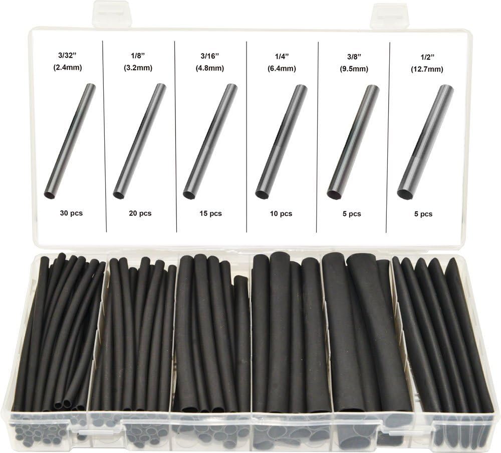 SWORDFISH 61200-85pc 3:1 Dual Wall Adhesive Lined Heat Shrinkable Tubing Assortment Kit