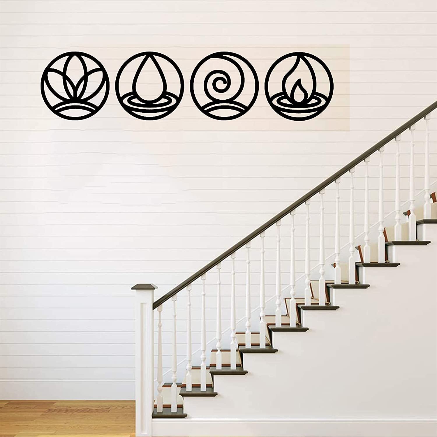Wysokiej Jakości Metalowe Wall Art Dekoracji Cztery Elementy Metalowa Wall Decor Wystrój Domu Wnętrz Dekoracja Cztery Elementy Symbol Ściana Sztuka Ziemia Woda Wiatrowa Ogień