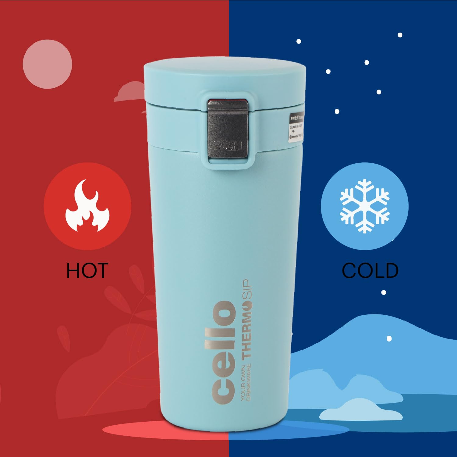 Cello Duro Café Stainless Steel Flask - Hot & Cold -3