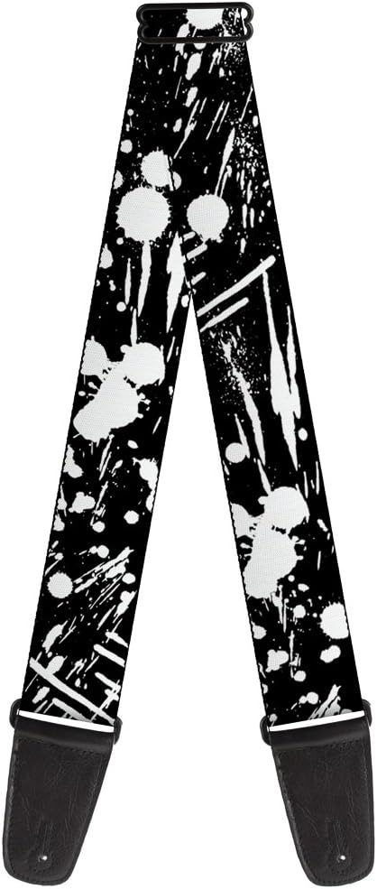 Buckle-Down Guitar Strap Splatter Black White 2 Inches Wide