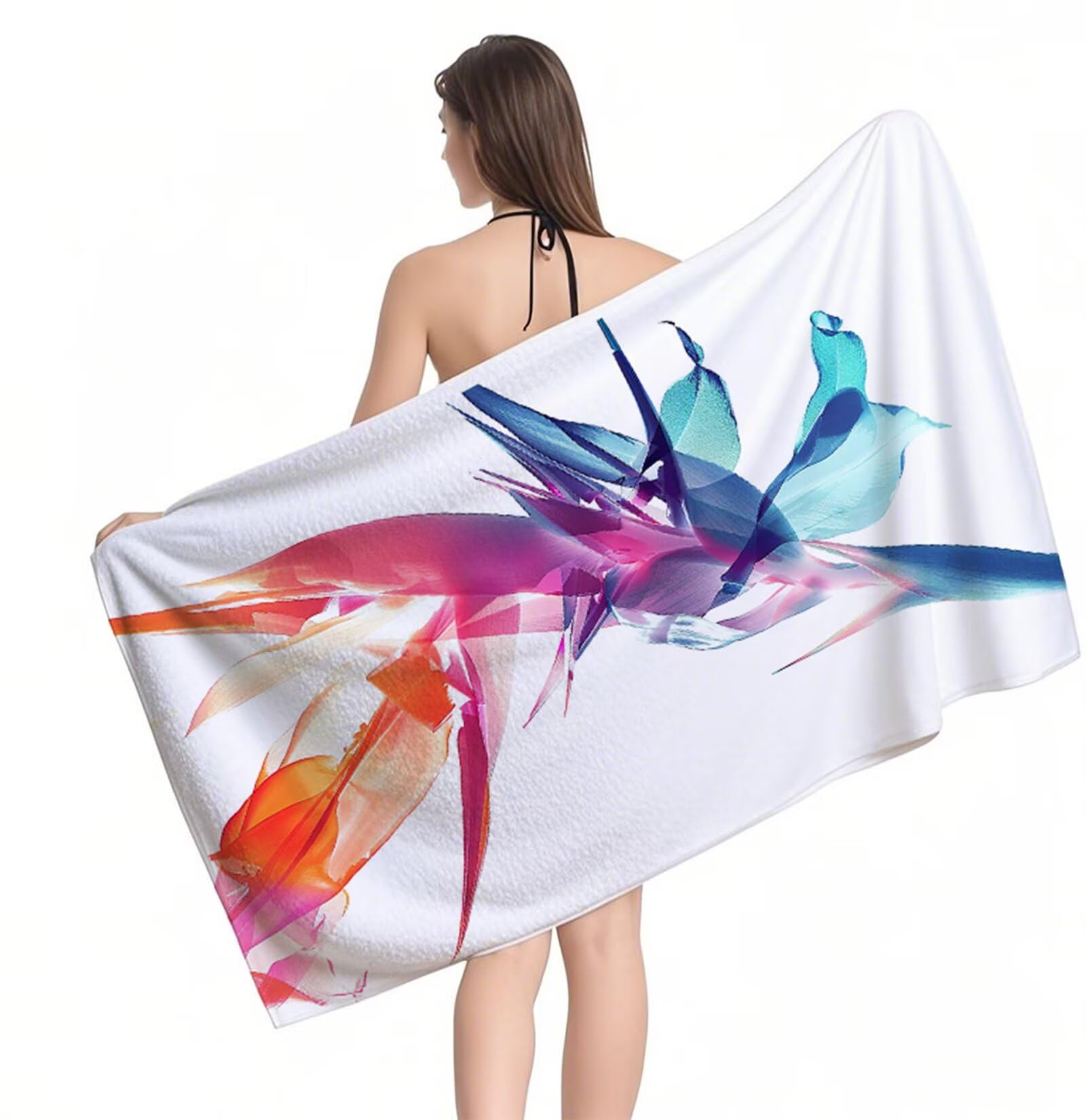 Ręcznik plażowy z mikrofibry, rozmiar XXL, 220 x 100 cm, chłonny i szybkoschnący ręcznik do sauny z gumką, antypoślizgowy, na plażę, do pływania, Y1-742