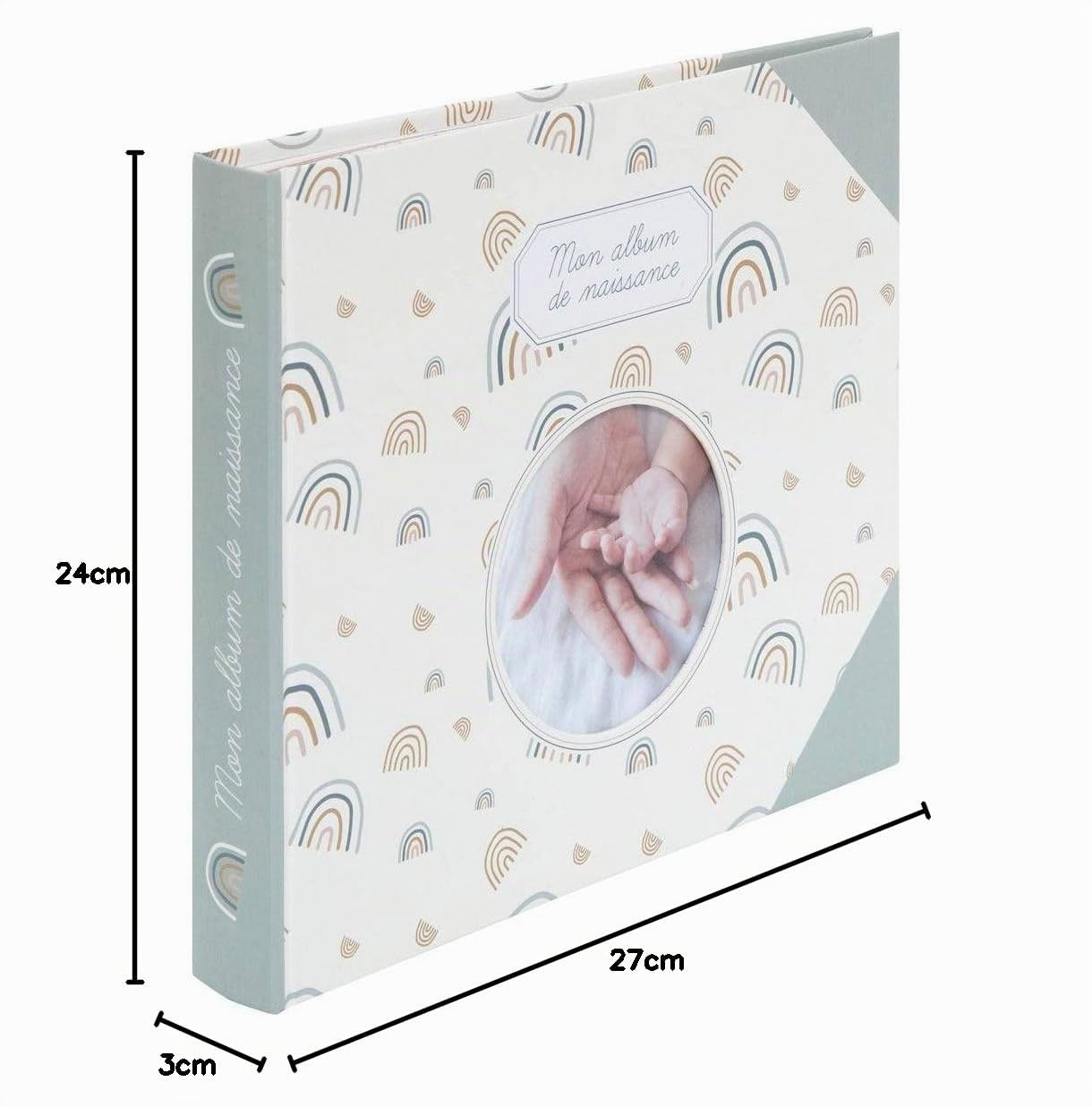 Atmosphera - Livre de Naissance bébé - Carton - Vert - 24x27 cm