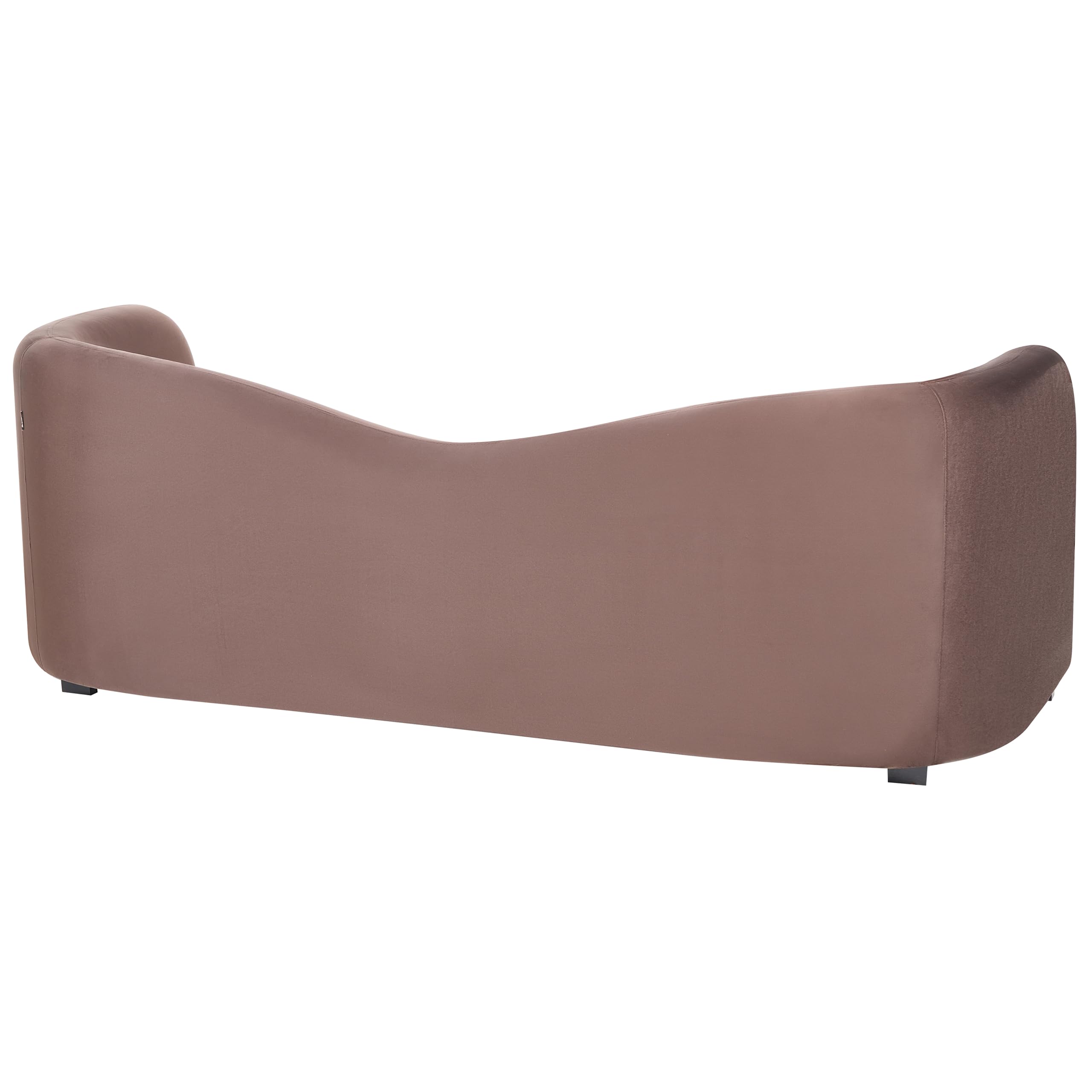 Nowoczesna sofa trzyosobowa zaokrąglone oparcie welurowa brązowa Veltada