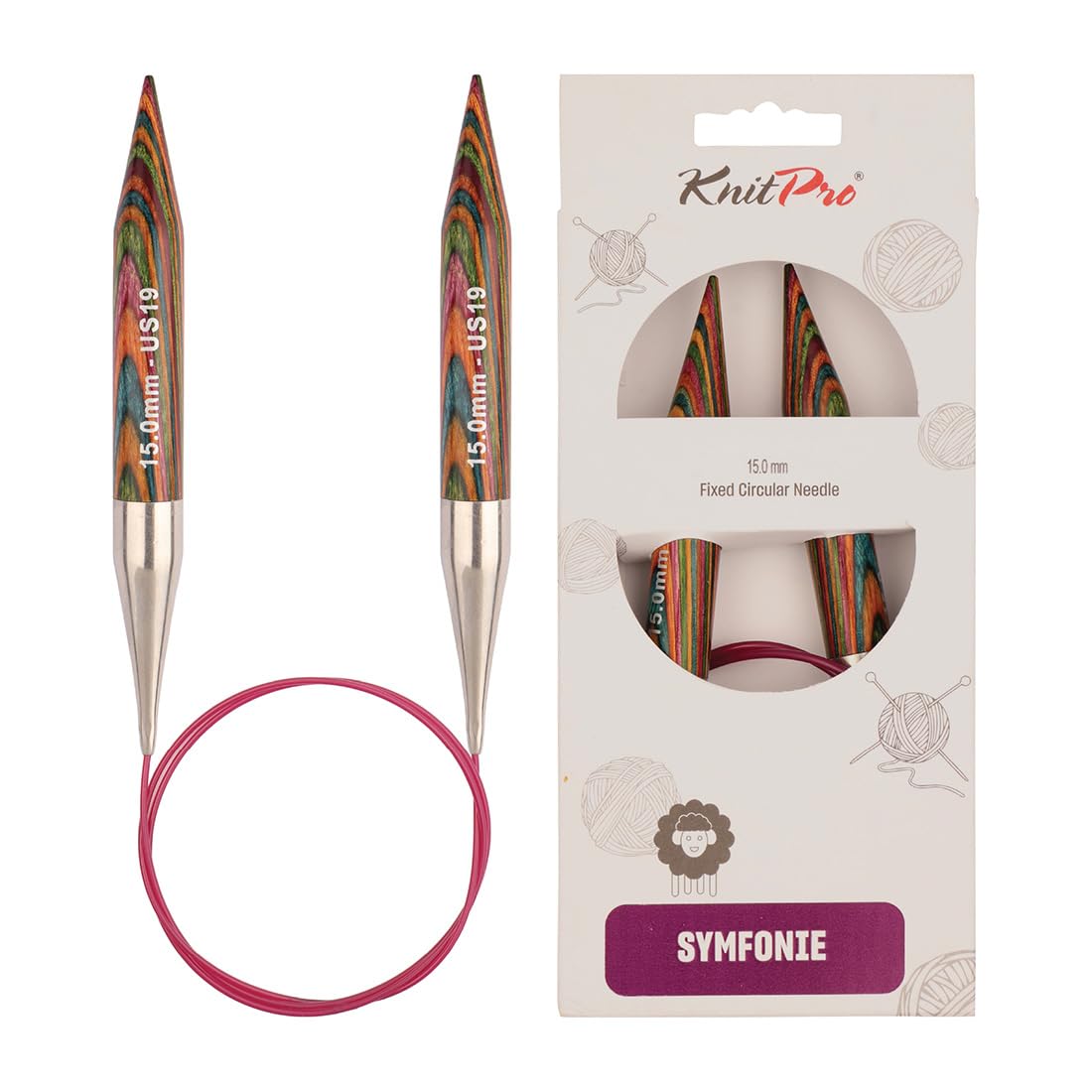 KnitPro Symfonie Fixed Circular Needles 32" (80cm) | 15.00mm