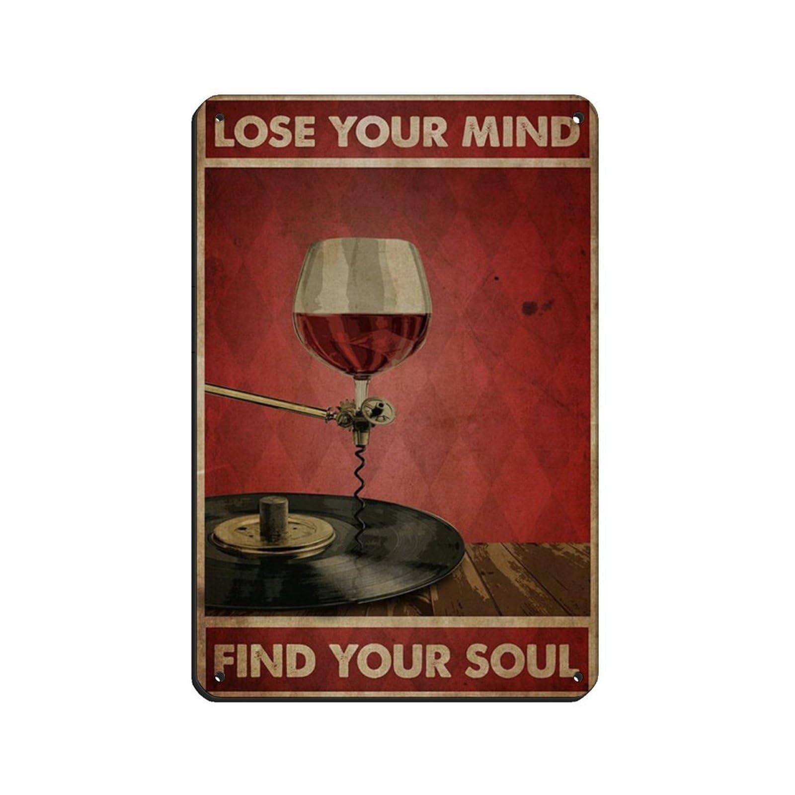 Girls Poster, Girl And Wine Lover Tin Sign Vintage Metal Pub Club Cafe Bar Home Wall Art Decoration Poster Retro 8x12inch(20x30cm)