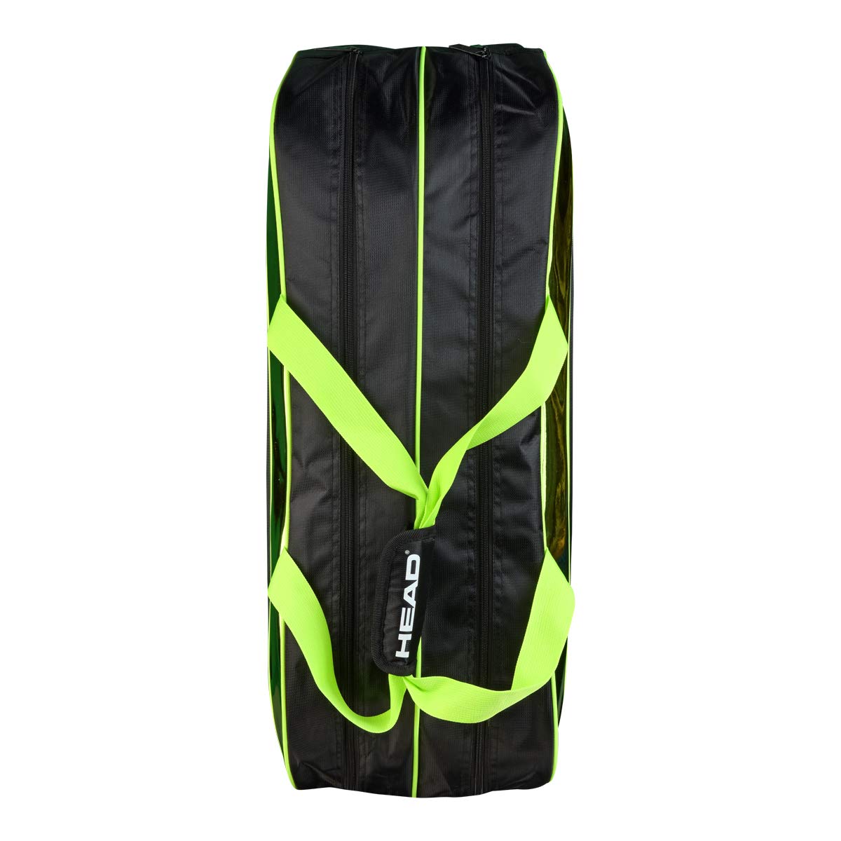 HEAD Inferno 70 Two Compartments 6 Racquet Badminton kit Bag (Size: 75x23x28 CM | Colour: Black/Green) 1