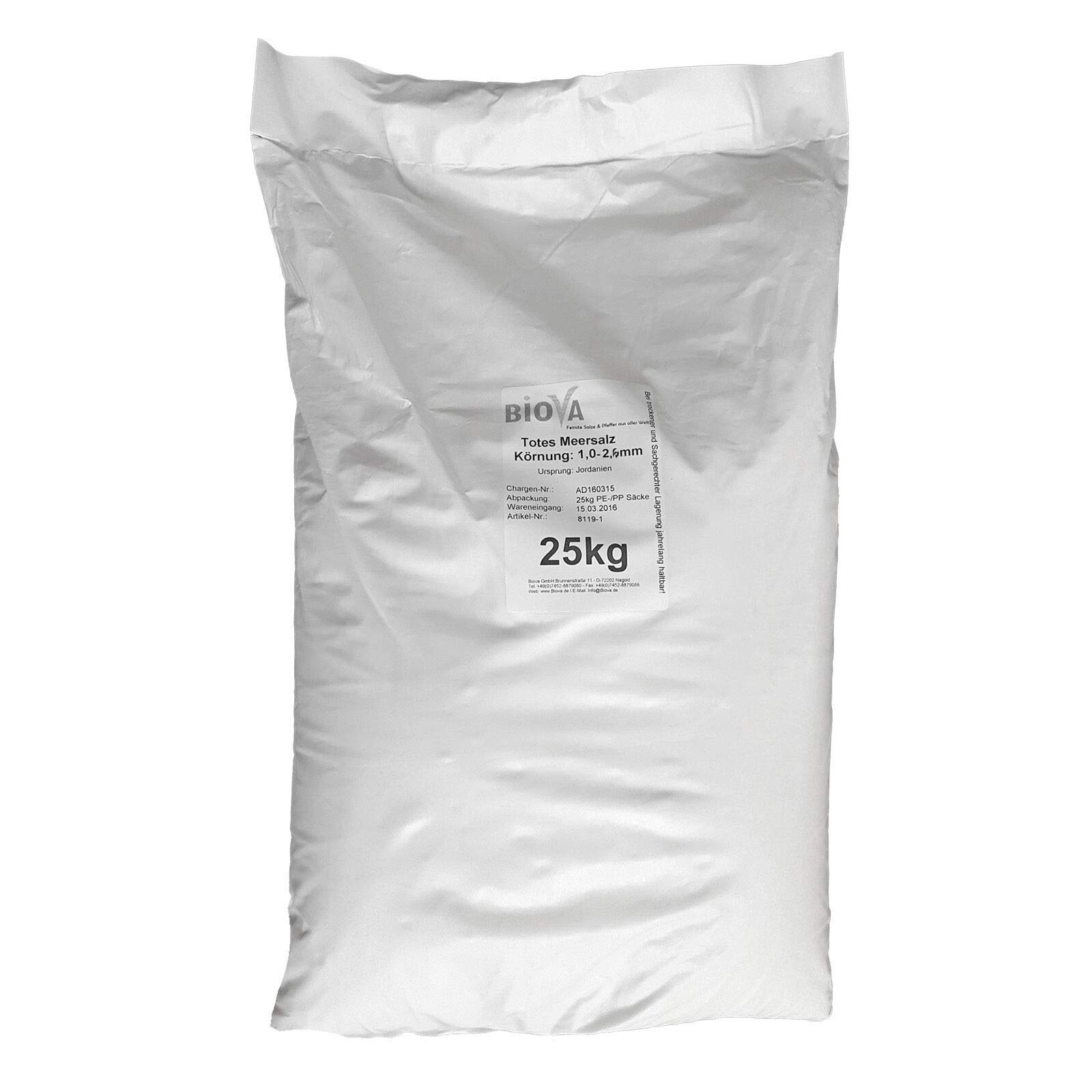 Totes Meersalz Feinstreu 0,2 - 1,0 mm, 25 kg aus Jordanien (Speisesalz/Badesalz)