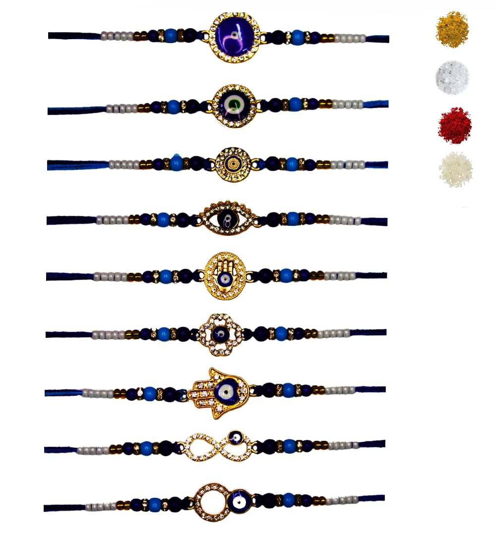 BANDHAN Evil Eye Rakhi Combo of 12 set of Designer Rakhi | Rakhi Combos for Brother | Combos of 12 Rakhi - Evilrakhi12 (B0D799TNC7) Amazon Price History, Amazon Price Tracker