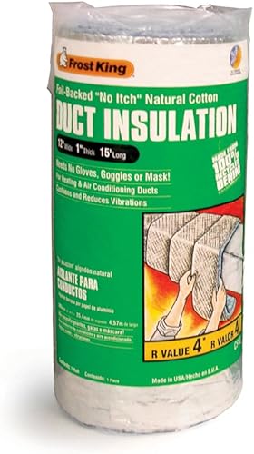 Miniatura 2 de Frost King - CF55, envoltura de algodón natural de ducto, con papel de aluminio, "sin picazón", 12 pulgadas x 1 pulgada x 15 pies.