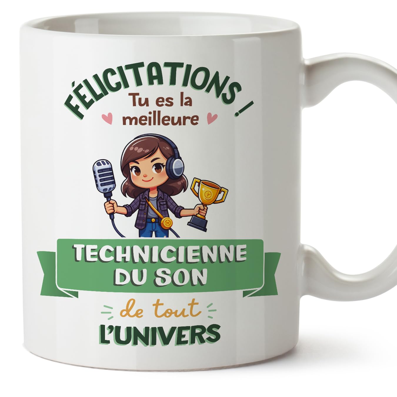 MUGFFINS Sound Technician Woman Mug - in French - Meilleur Univers Trophée - Funny Gift for Colleagues - Ceramic 11oz Mug — image 1