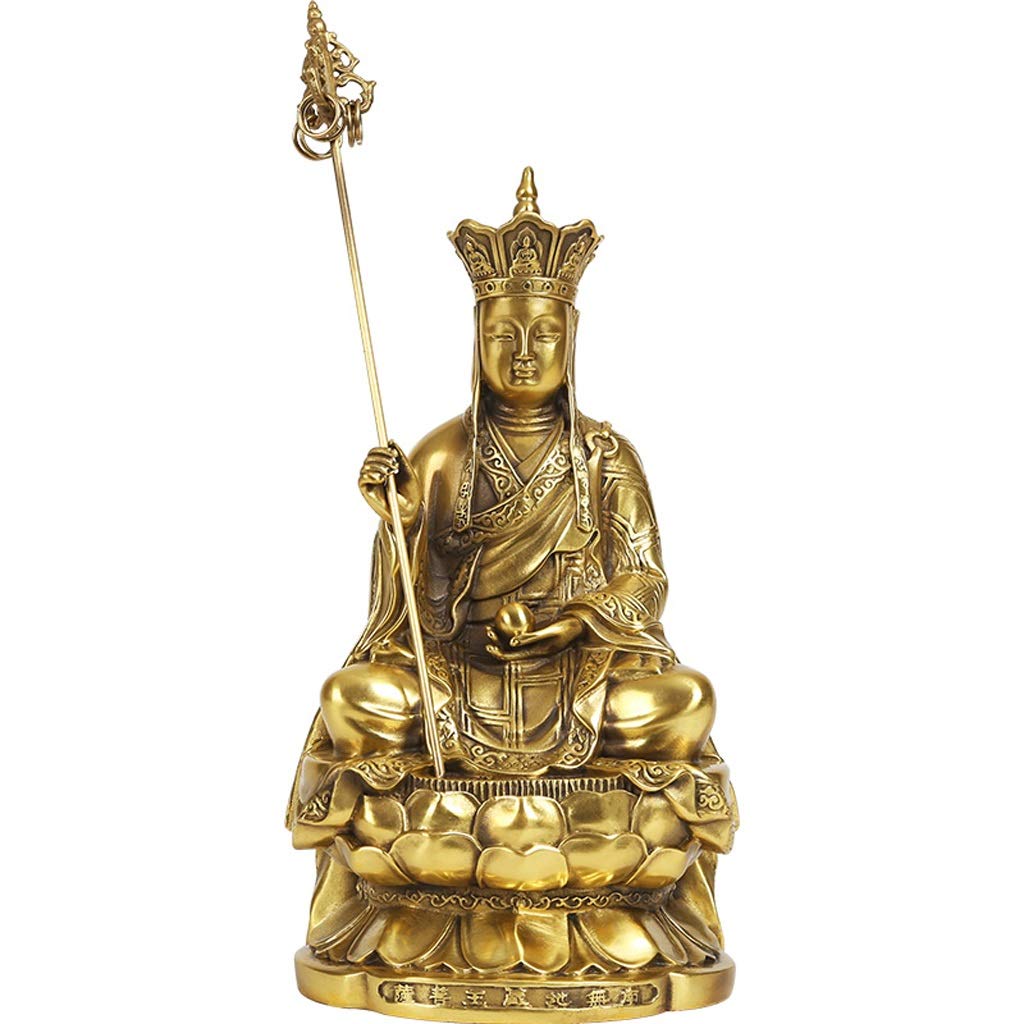 Statue de Bouddha Dizang en résine sculptée main pour déco zen luxe