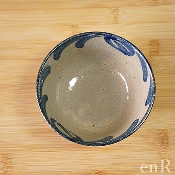 Amazon | やちむん 茶碗 4寸 マカイ コバルト唐草 沖縄 陶器 皿