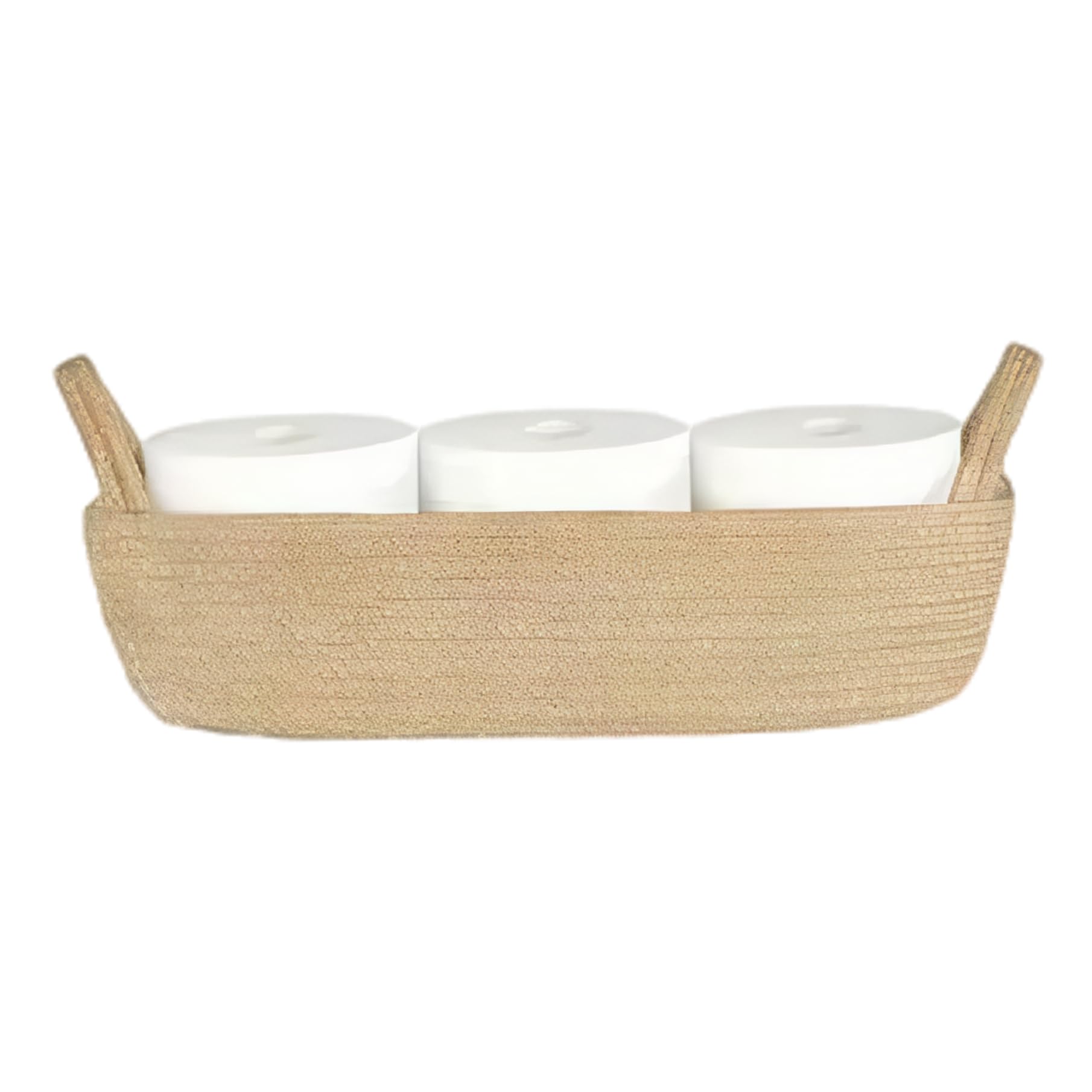 Awnsimfreien Khaki Toilet Paper Holder Basket, Bathroom Basket Organizer, Cotton Rope Woven Toilet Paper, 13X5.9x3.9in Decorative Tank Tray For Bathroom Countertop