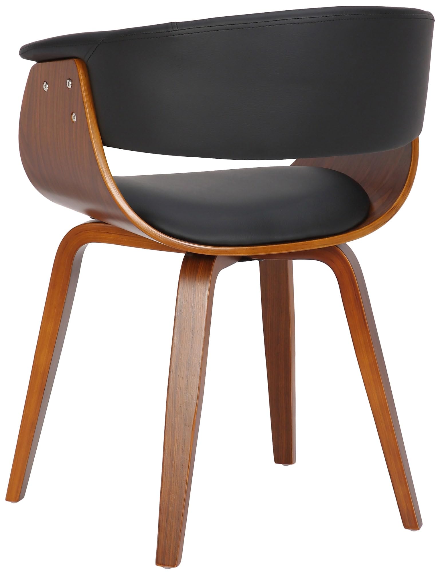 CLP Silla De Comedor Bruce De Madera Acolchada & Tapizada En Polipiel I Butaca De Salón Moderna con Base De 4 Patas Color:Negro