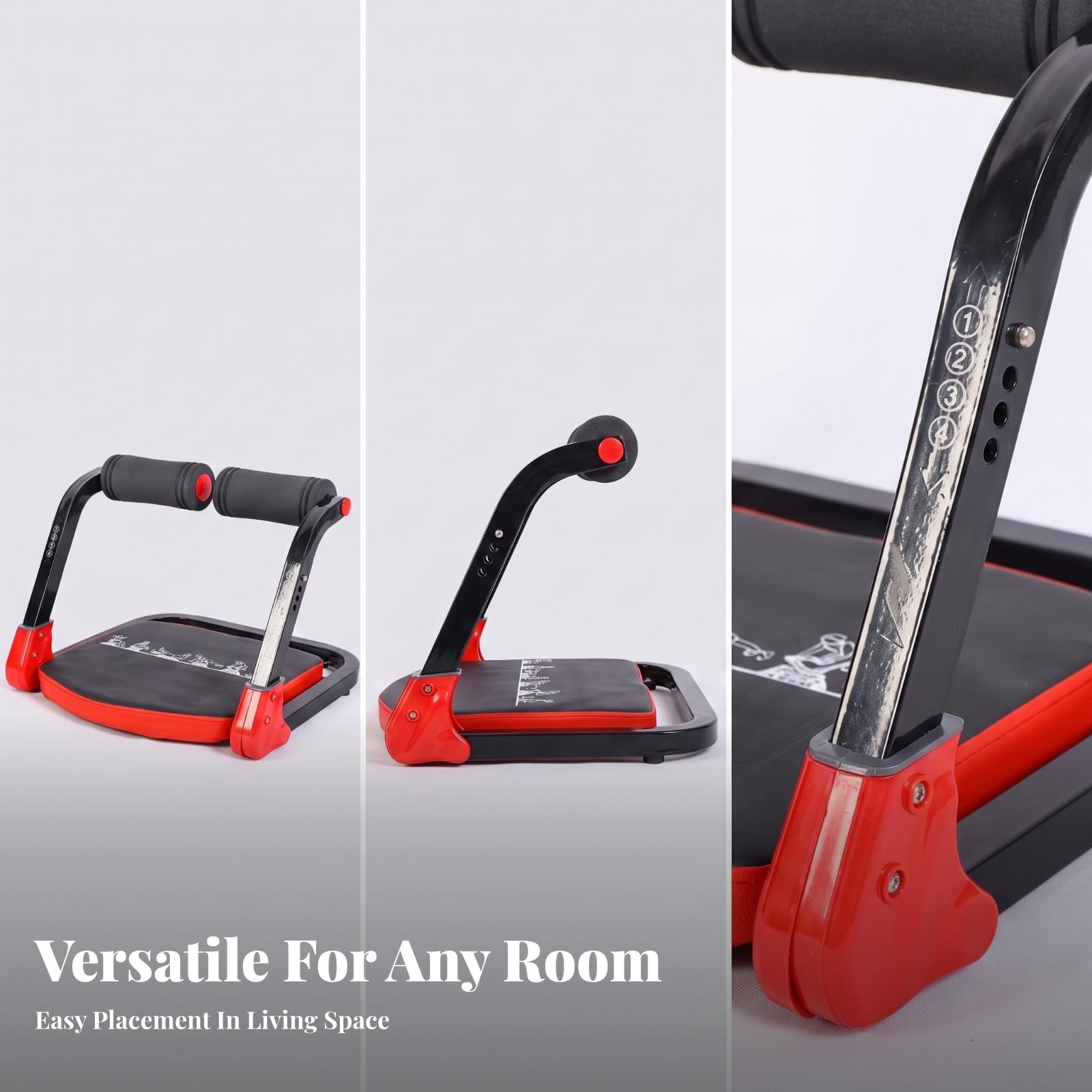 Máquina Abdominales para Casa, Rojo, Rojo