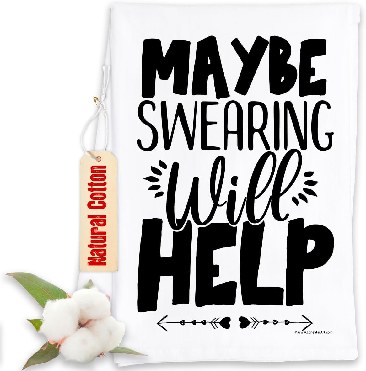 Maybe Swearing Will Help - Funny Kitchen Towels Decorative Dish Towels with Sayings, Funny Housewarming Kitchen Gifts - Multi-Use Cute Kitchen Towels - Funny Gifts for Women