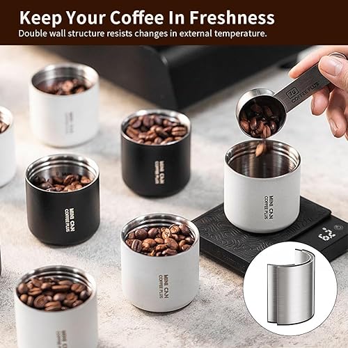 Miniatura 4 de Recipiente hermético para café, contenedor portátil de almacenamiento de granos de café con válvulas de liberación de CO2, contenedor de