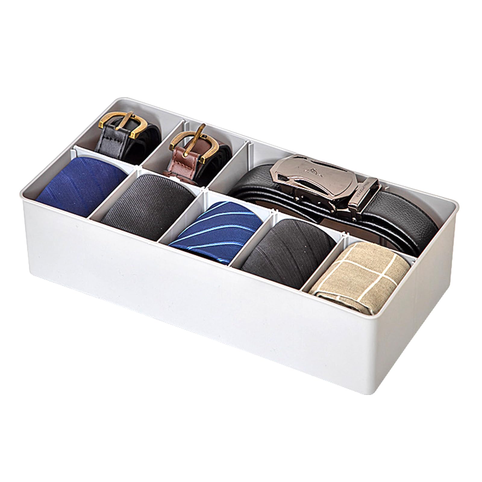 Gürtel Aufbewahrungsboxen 10 Fächern Krawatten Aufbewahrungshalter Kleiderschrank Organizer für Schrank und Schublade 30,5x15,7x7,9 cm