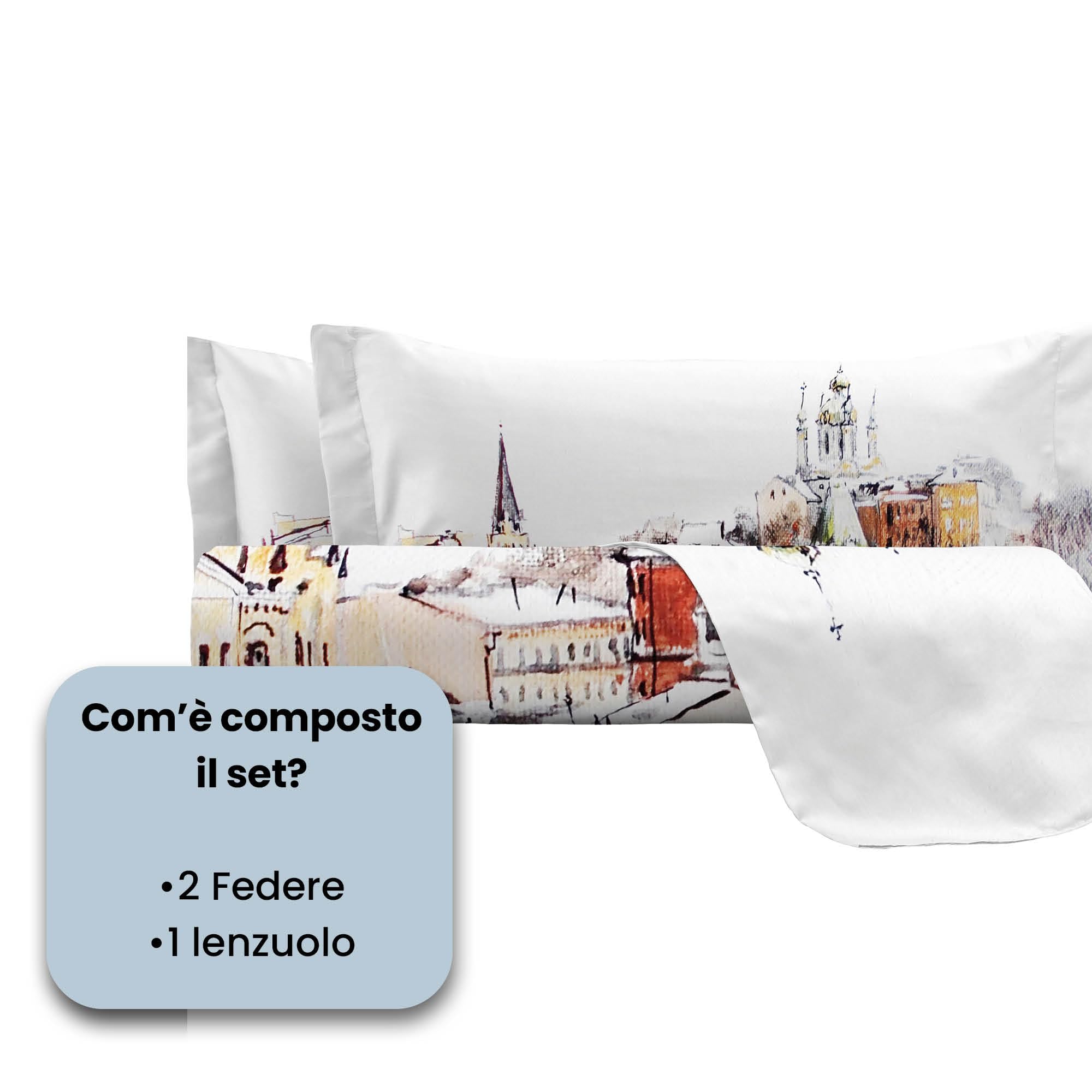 Komplet pościeli, 100% bawełny, SOGNI D'AUTORE, SD-33, podwójny
