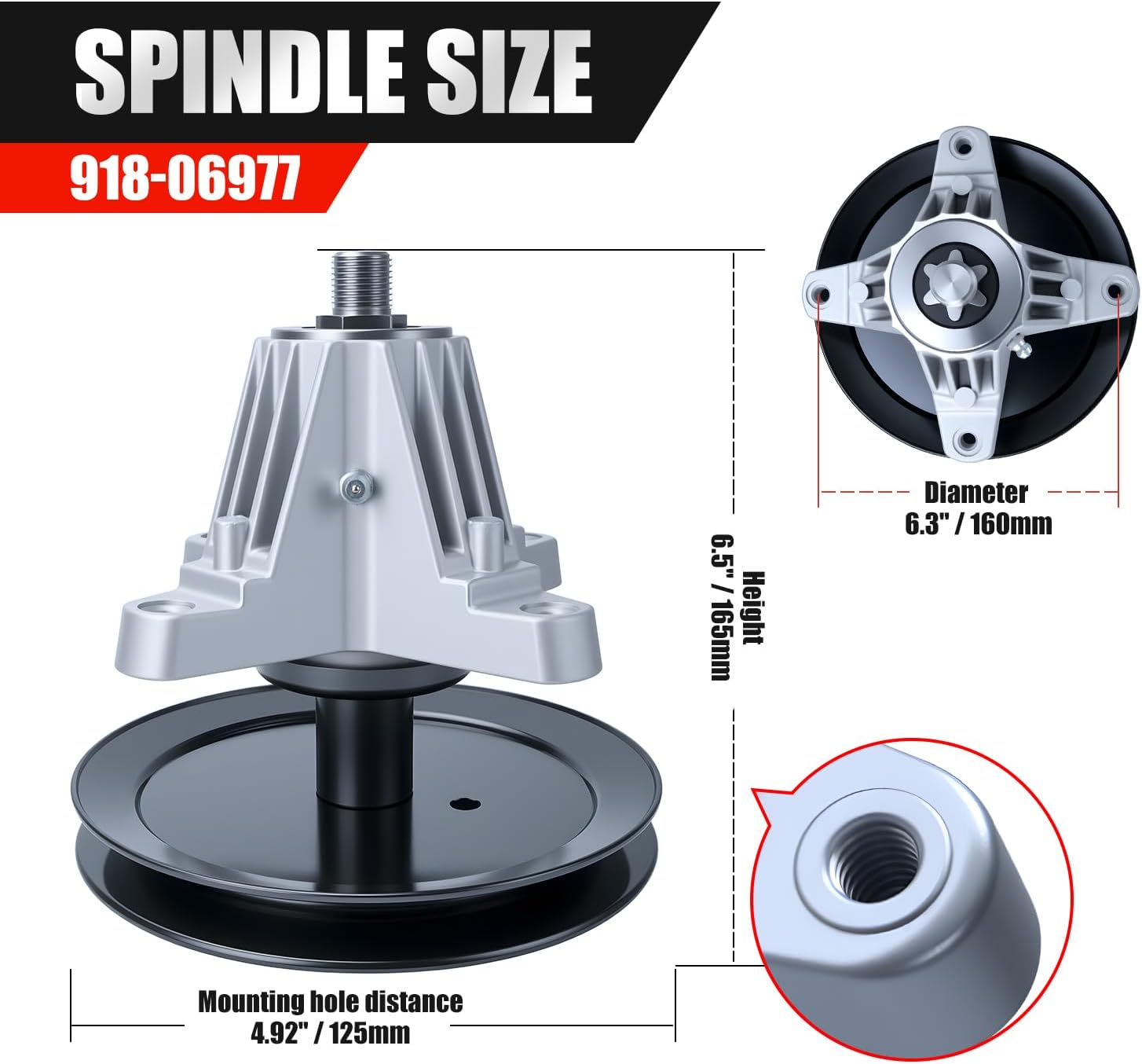 AKM Mower Deck Rebuild Kit for M TD Cub Cad et 46 inch Cut Deck XT1-LT46 XT2-LX46 T225 T8600 T2800 Includes 2 Spindle 918-06977 2 High Lift Blade 742-04244 742-04290