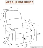 Vista 6 de Easy-Going - Funda 100 % impermeable doble para sofá reclinable, diseño jacquard, en 1 pieza, a prueba de derrames, para niños, mascotas, perros