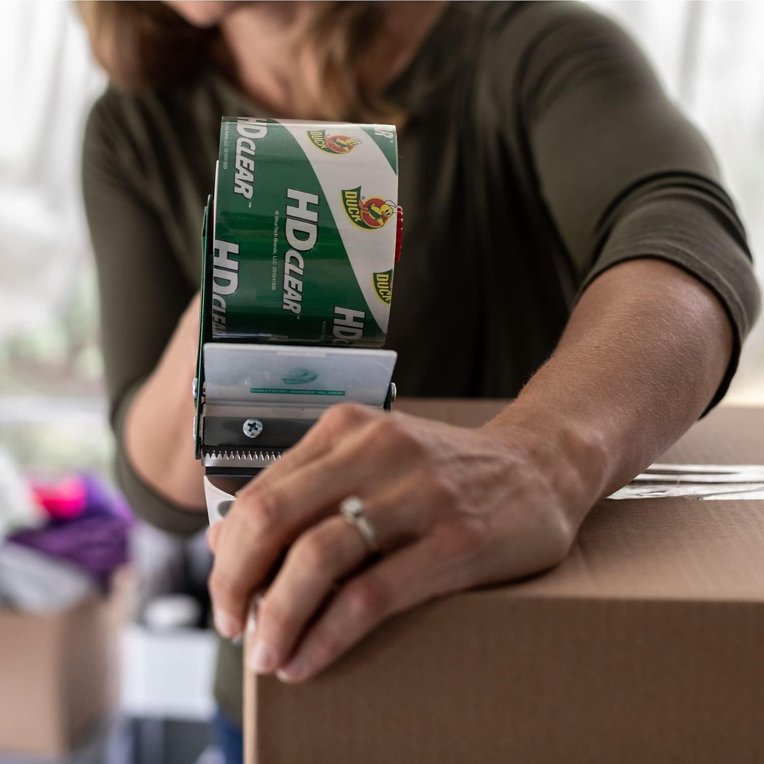 Duck Heavy-Duty Carton Packaging Tape, 3" Core, 1.88" X 55 Yds, Clear, 24/Pack