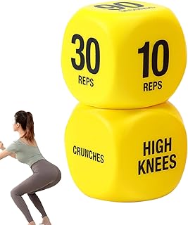 Comprar Juego de dados de entrenamiento para hombres – Juego de dados de fitness de 6 lados para mujer, 2 piezas, accesorios deportivos para sentadillas, flexiones, adolescentes, hombres, viajes, hogar, hotel
