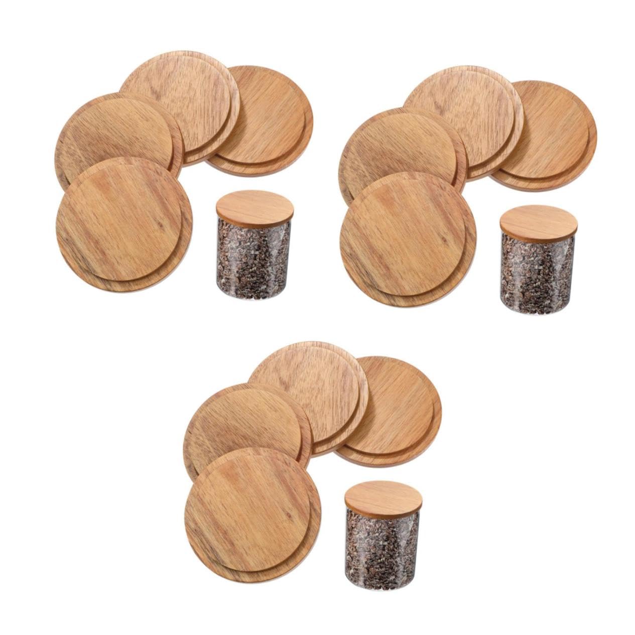 OSALADI 4 Set Coperchio Della Tazza Da Tè Coperchio Della Tazza Di Caffè Ciotola Riutilizzabile Coperchi Decorativi Coperchi Rotondi Per Tazze Vuoto Per Di Legno 4 Pezzi*4