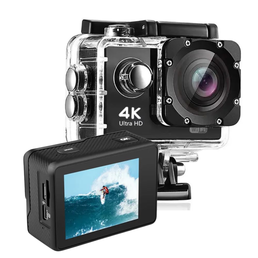 Elevea { Limited Stock 15 Years Warranty ) Touch Screen Sports Action Camera, 4K Waterproof Sport Camera,170 Degree Wide Angle WiFi HD Cam, 16MP (B09QCWRP62) Amazon Price History, Amazon Price Tracker