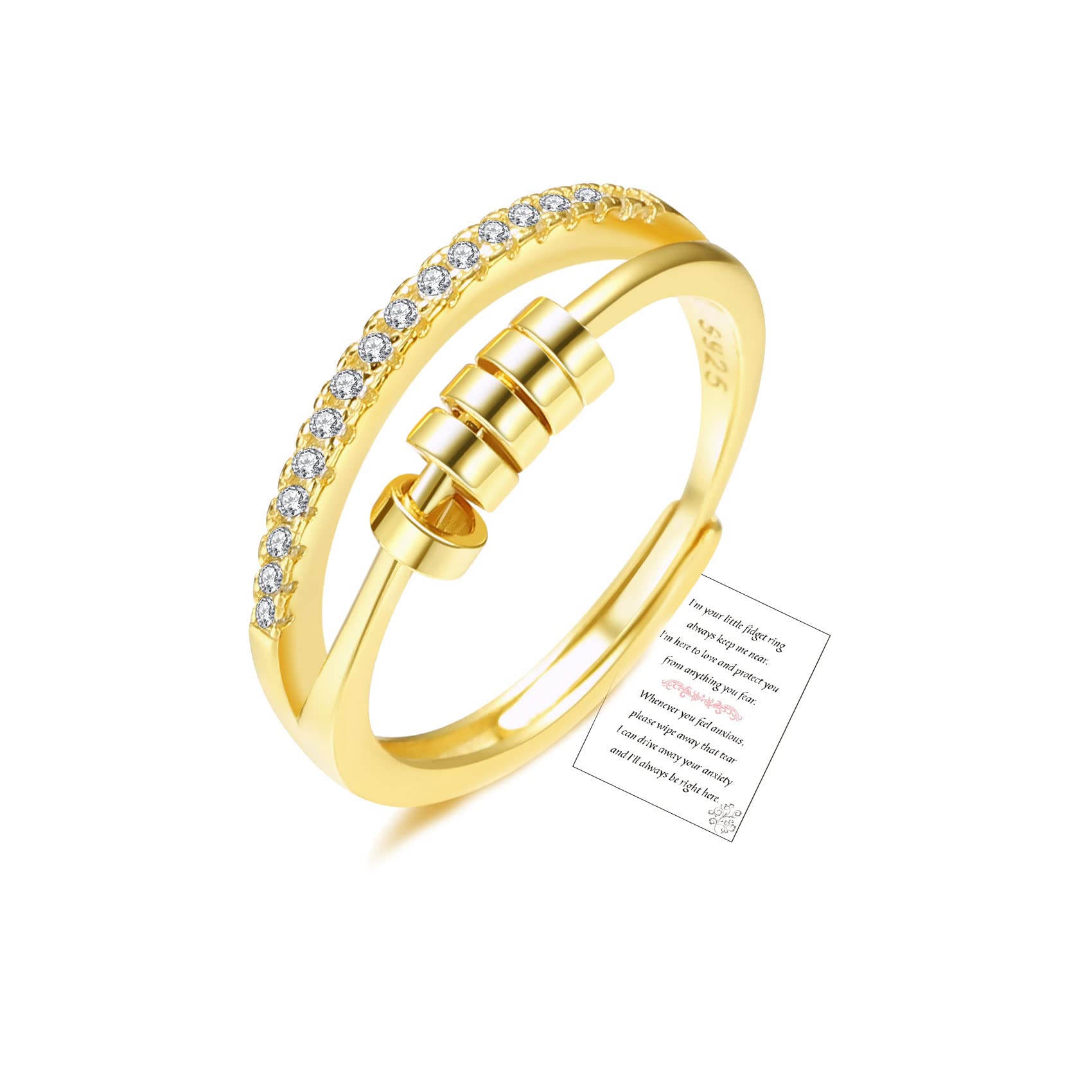 OOOPEL Sterling Silver Anxiety Ring