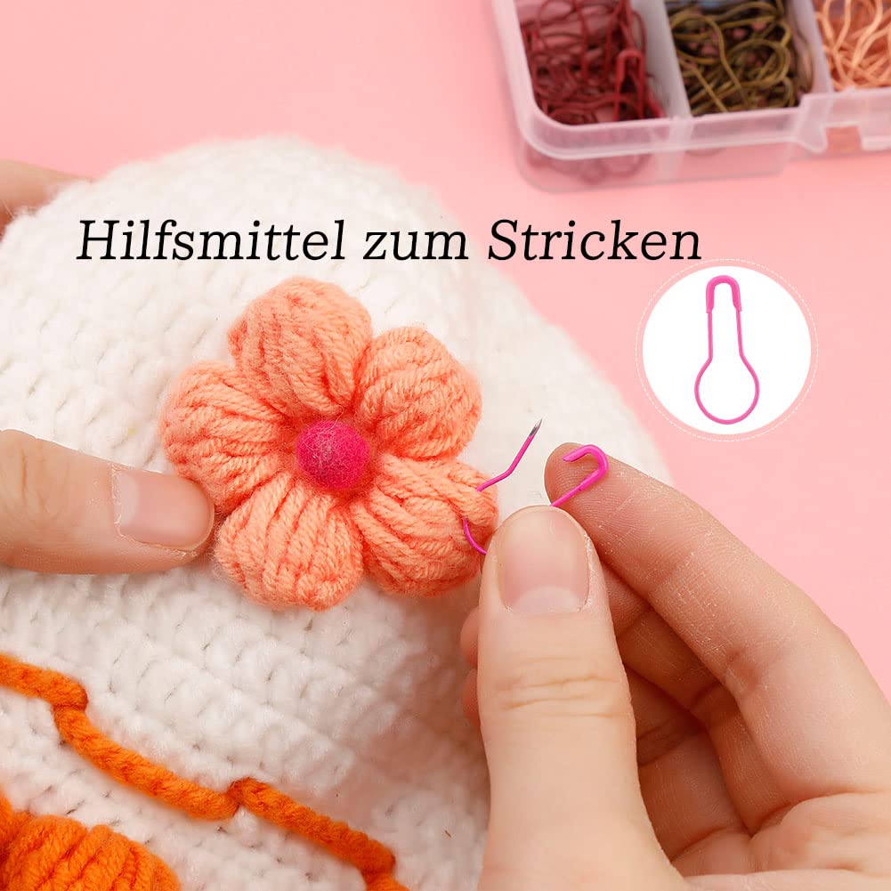 Set 300 Marcatori Per Maglia + 15 Aghi Da Cucito - Accessori Uncinetto E Lavori A Maglia | Con Scatola Portatile