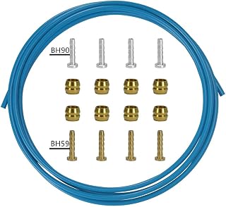 CYSKY Bike Hydraulic Brake Hose Kit 2500mm for Shimano BH59 BH90 Sram Avid System, Included 8 Bike Brake Olive and 8 Brass Connecting Insert (Blue)
