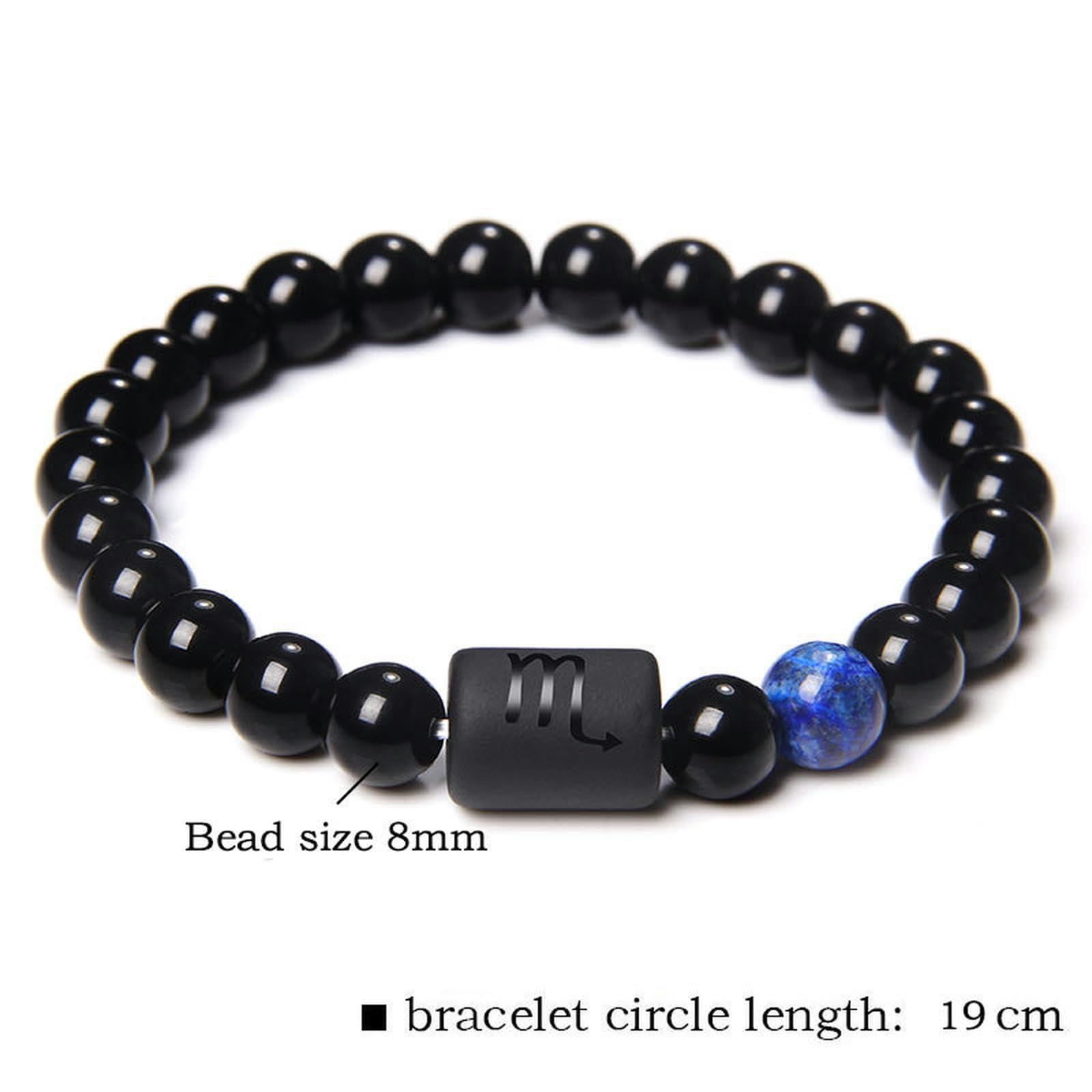 CMBSSTFC Perline in Pietra Naturale Segni Bracciale Amici Coppie Costellazione Bracciale con Perline Elasticizzate per Uomo Donna Regalo Gioielli