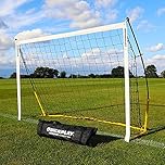 QUICKPLAY KICKSTER 6x4ft Youth Football Goal – Quick Setup Portable Football Net for Kids, Target Training & official size goal for 3v3 - Quick Setup Garden Goal for U6's - Includes Carry Bag