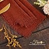 30 Pack Handmade Cloth Napkins with Fringe,100% Cotton Napkins,Natural Soft Rustic Cotton Dinner Napkins for Wedding Party Event Table Decoration(Terracotta,16 * 16 Inch)
