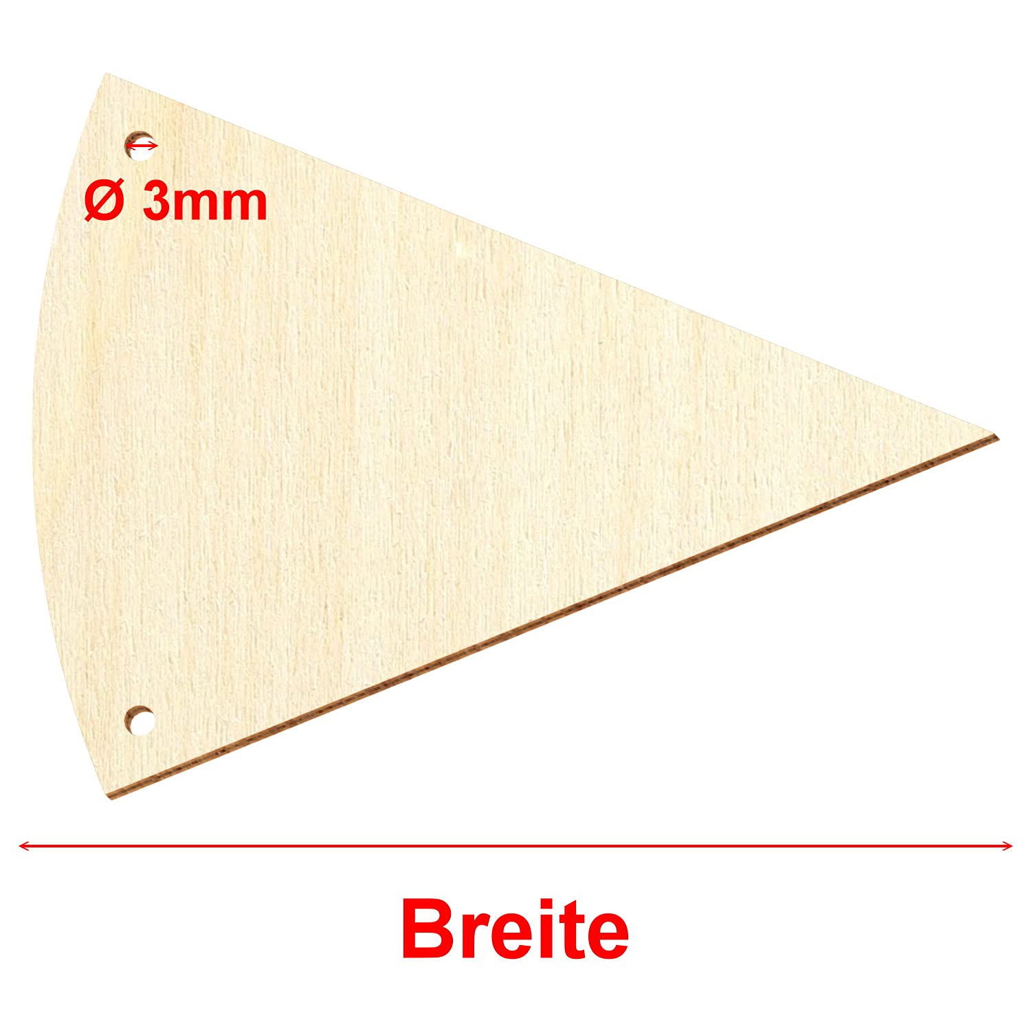 Lot de 50 fanions en bois V5 - 50 cm de large - Largeur : 12 cm
