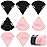 8 Pcs Cotton Powder Puff Face,JASSINS Triangle super soft Both dry and wet Makeup Setting Puff,For Concealer/Loose Powder/Body Powder/Foundation/Blush Makeup Sponge Set (Black,pink)