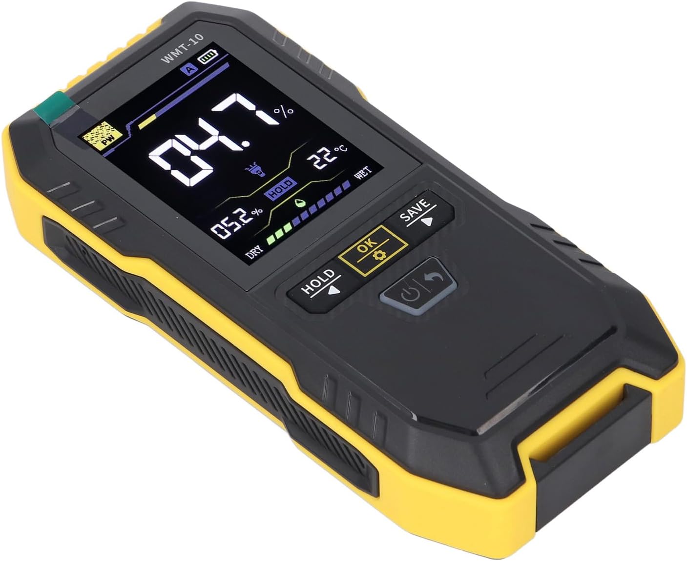 AUNMAS WoodHumidityMeter, PinlessNonDestructive2.4InchColorScreenWaterContentTesterwithAdvancedReminderSystemandDataStorage, forWallSoftwoodHardwood