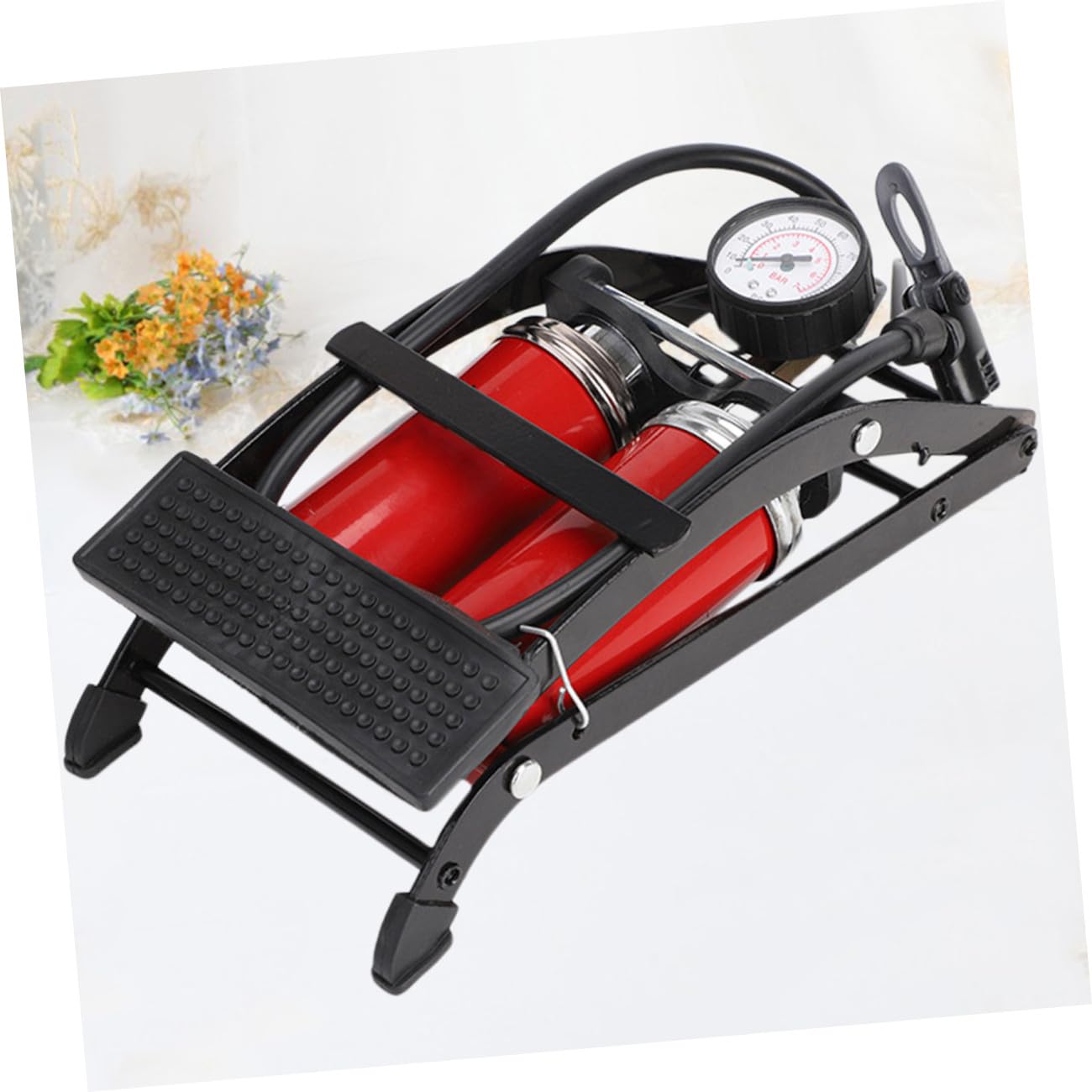 Kisangel Mini-Fußpumpe Fahrräder tragbare Luft Inflator Fußpumpe für Fahrrad Luftdruck der Pedale Pedalluftpumpe Fahrrad Luftdruck