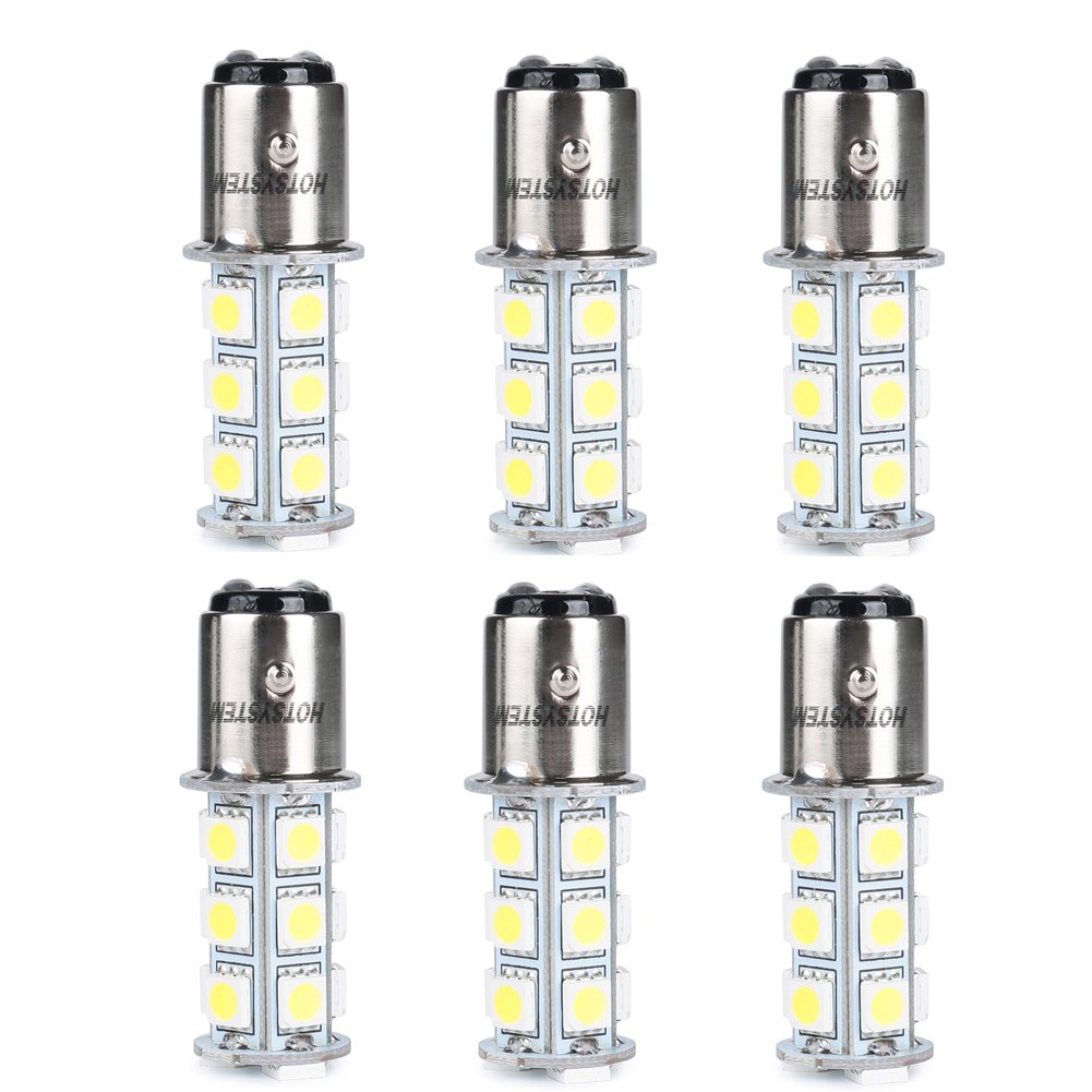 HOTSYSTEM 1157 18 LED SMD Light Bulbs For RV SUV MPV Car Turn Tail Signal Brake Light Lamp Backup Lamps White 6-pack