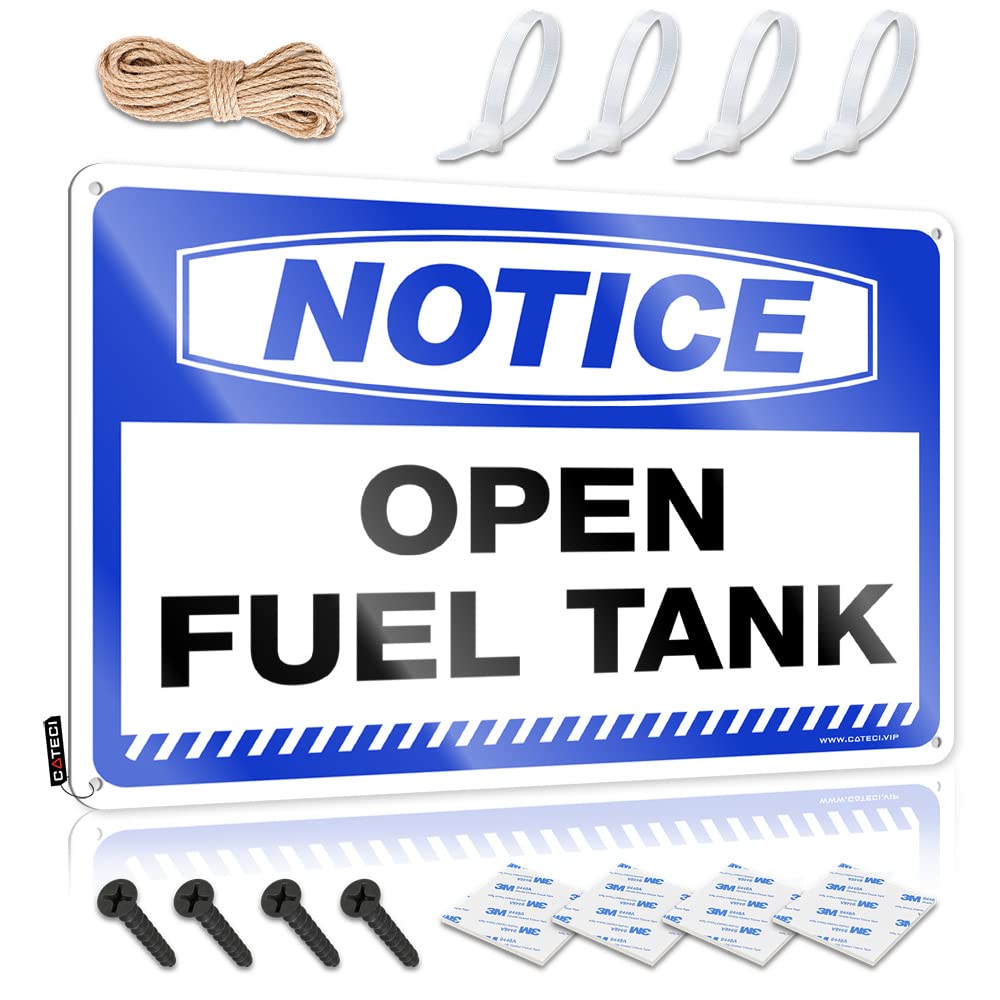 HELIOFORGE Garage Signs For Men Vintage Notice Open Fuel Tank Tin Sign Man Cave Funny Signs Personalized Man Cave Sign(20X30CM)